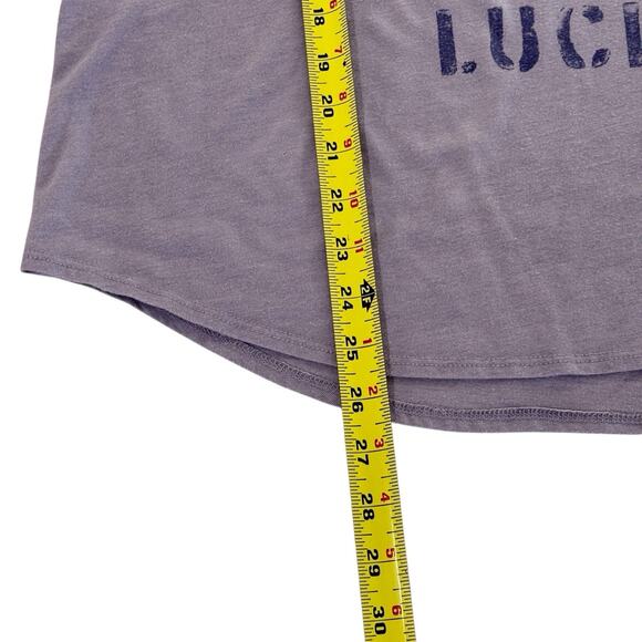 Lucky Brand Womens XL Rose Graphic Scoop Neck T-Shirt Purple Boho FLAWS - Picture 11 of 11